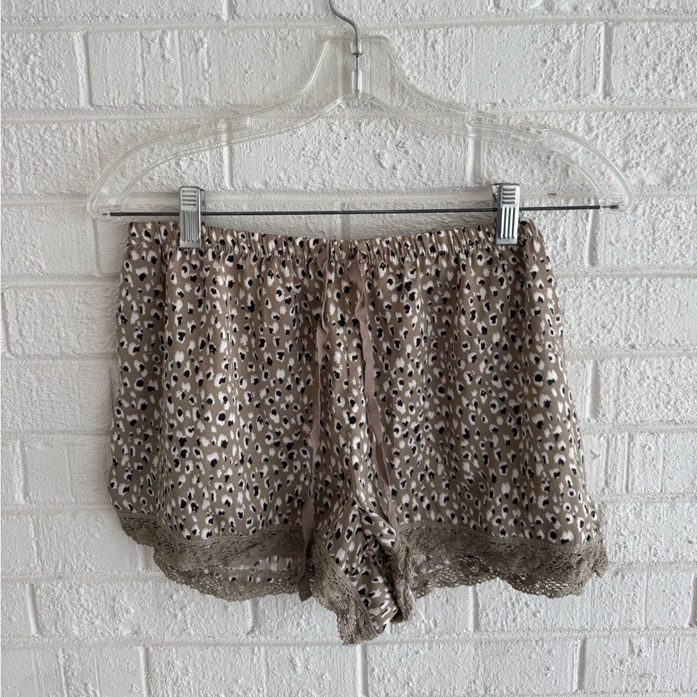 Aerie Leopard Print Lace Trim Set